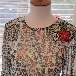 Anthropologie Bhanuni by Jyoti floral sheer dress